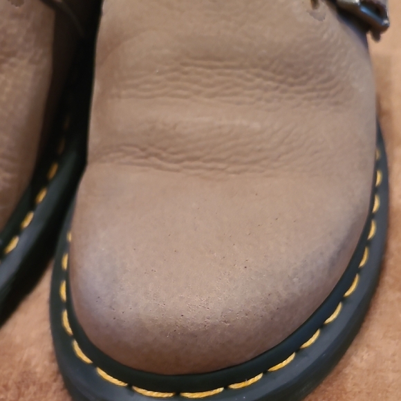 Dr. Martens Tan Leather Sandals with Silver Buckle - Picture 7 of 9